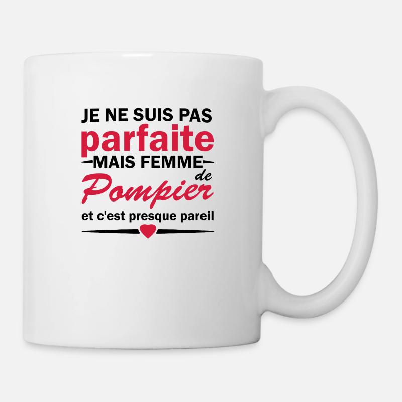 pas parfaite mais femme de pompier - Mug blanc - blanc