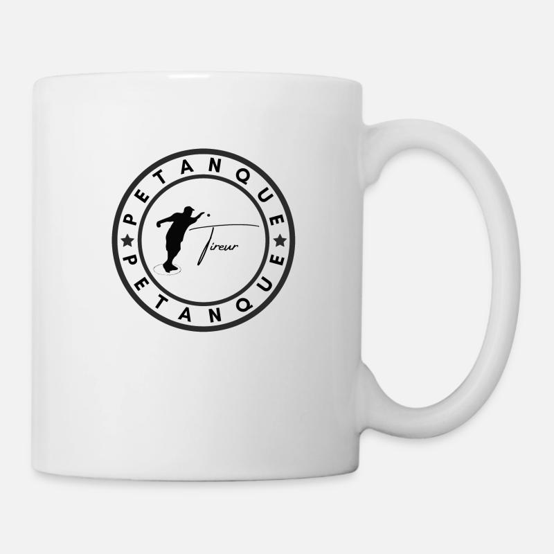 Petanque Logo Silhouette Tireur - Mug blanc - blanc