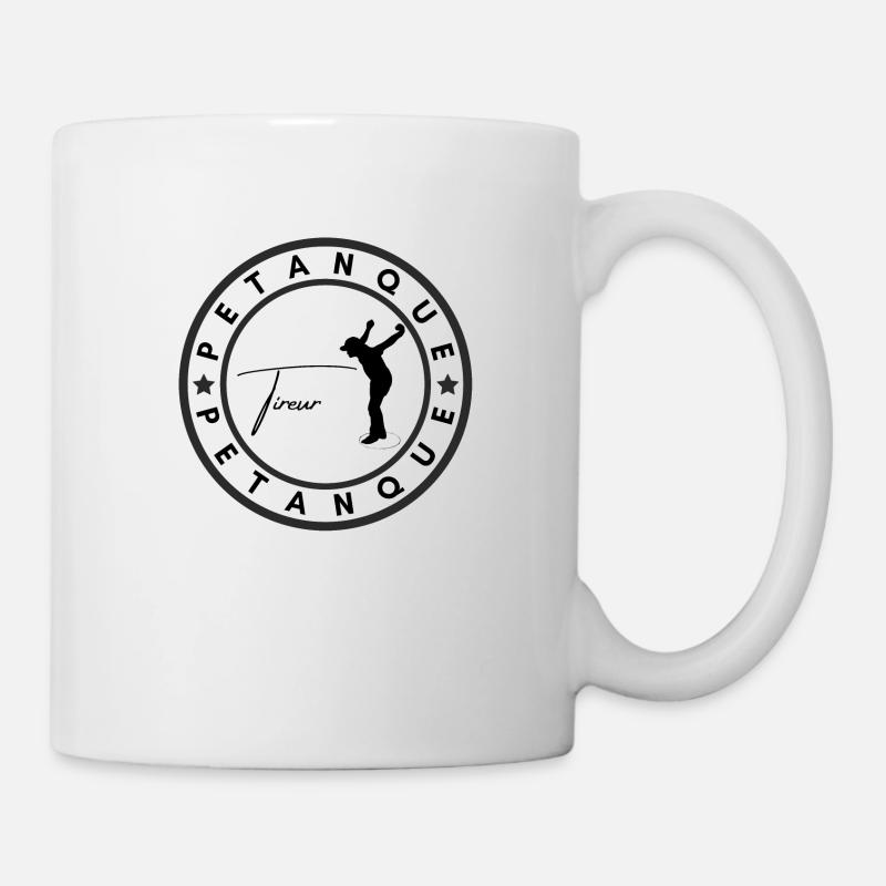 Petanque Logo Silhouette Tireur - Tasse - Weiß