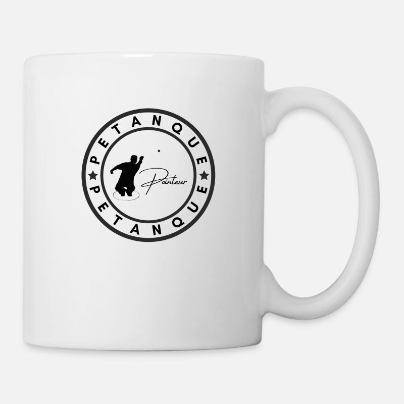 Petanque logo Silhouette pointeur - Mug - white