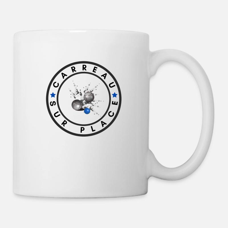 Boule Logo Carreau sur place en bleu - Mug blanc - blanc