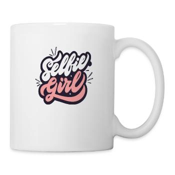 Fille de selfie - Mug blanc - blanc - Droite