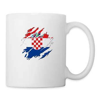 Croatie Drapeau de l’Adriatique Zagreb Drapeau croate - Mug blanc - blanc - Droite