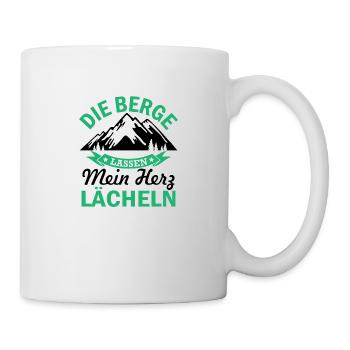 Berge Herz Liebe Natur Spruch Geschenk - Tasse - Weiß - Rechts