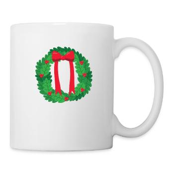Kranz Weihnachten - Tasse - Weiß - Rechts