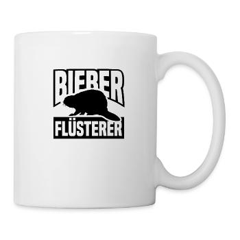 Biber Flüsterer Nagetier Holz Nager Damm Lustig - Tasse - Weiß - Rechts