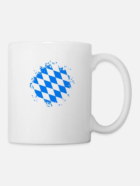 Bayern Flagge Bayerische Fahne Klecks Bundesland - Tasse - Weiß