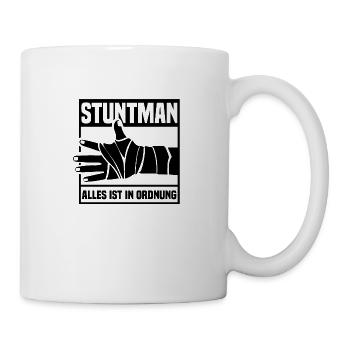 Stuntman Stunt Lustig Biker Mtb Motocross Fahrrad - Tasse - Weiß - Rechts
