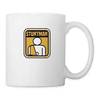 Stuntman Stunt Krücken Biker Mtb Motocross Lustig - Tasse - Weiß - Rechts