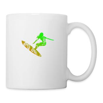 Surf Girl Tribal Tattoo Surf Lover Geschenkidee - Tasse - Weiß - Rechts
