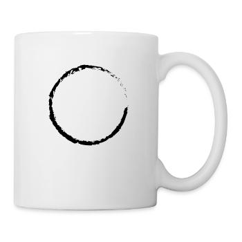 Schwarzer Zen Kreis, Enso, Ensō, Zen Circle - Tasse - Weiß - Rechts