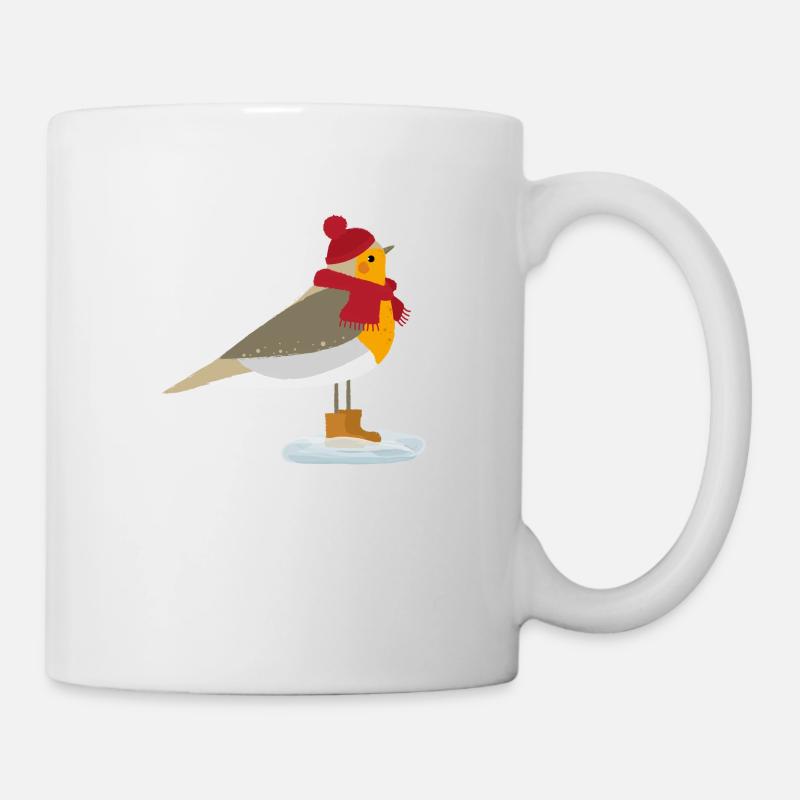 Rotkehlchen Winter/Robin Winter - Tasse - Weiß
