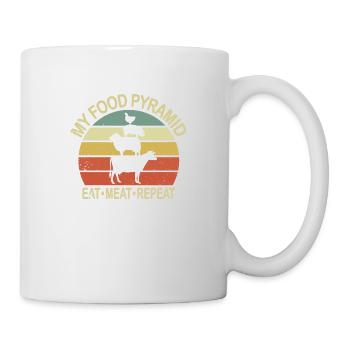 My Food Pyramid Eat Meat Sleep - Tasse - Weiß - Rechts