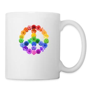 Blumen Peace Flowerpower - Tasse - Weiß - Rechts