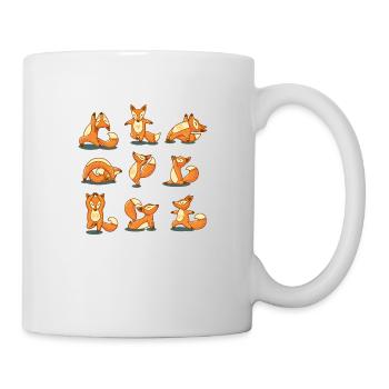 foxes yoga - Tasse - Weiß - Rechts