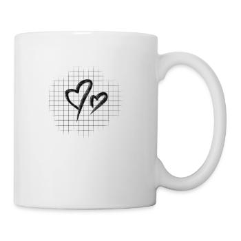 Cœur avec grille - Mug blanc - blanc - Droite