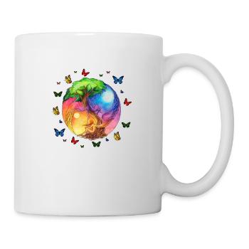 Yin Yang, Yin Yang Symbol, Yin Yang Taoism, - Tasse - Weiß - Rechts