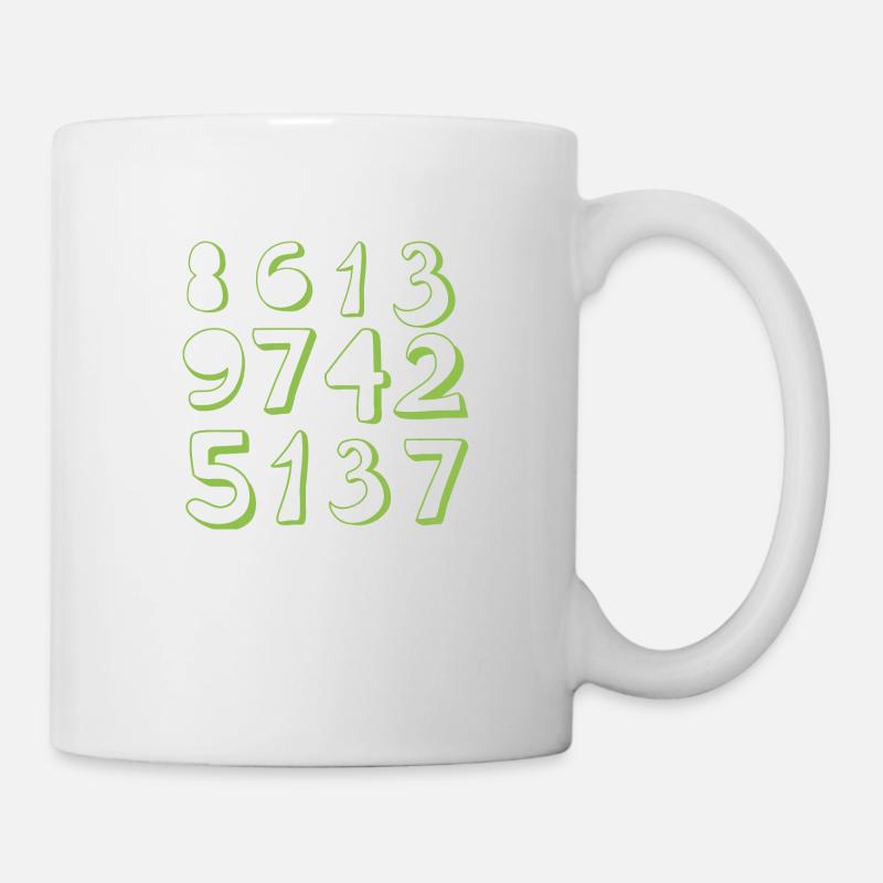 Zahlen - Tasse - Weiß