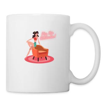T-Shirt pin up Haltung Geschenk Lustige Weihnachten - Tasse - Weiß - Rechts