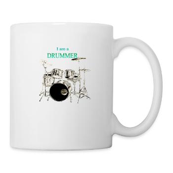 I am a Drummer Schlagzeuger Schlagzeug - Tasse - Weiß - Rechts