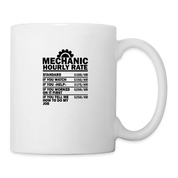 Mechanic hourly rate car gift car - Mug - white - Right