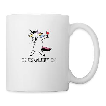 Es eskaliert eh Geschenk Einhorn Mädchen - Tasse - Weiß - Rechts