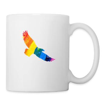 Regenbogen Adler Geschenkidee - Tasse - Weiß - Rechts