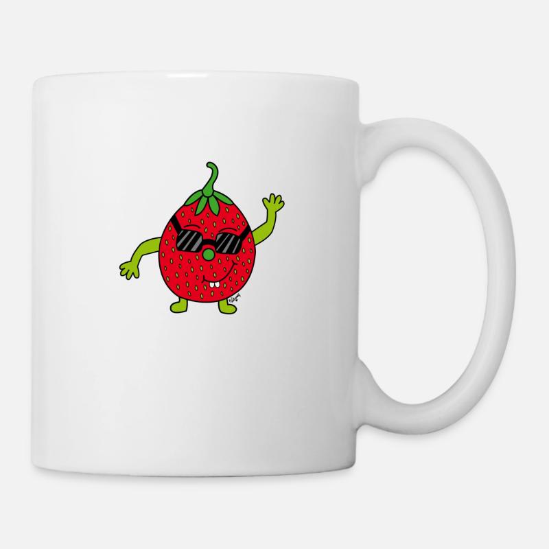 Erdbeere - Tasse - Weiß