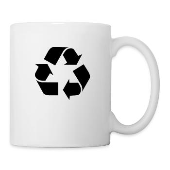 Recyclage logo Noir - Mug blanc - blanc - Droite