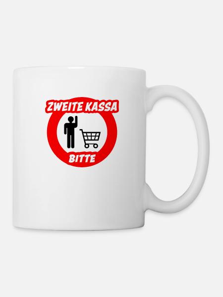ZEITE KASSA BITTE - Tasse - Weiß