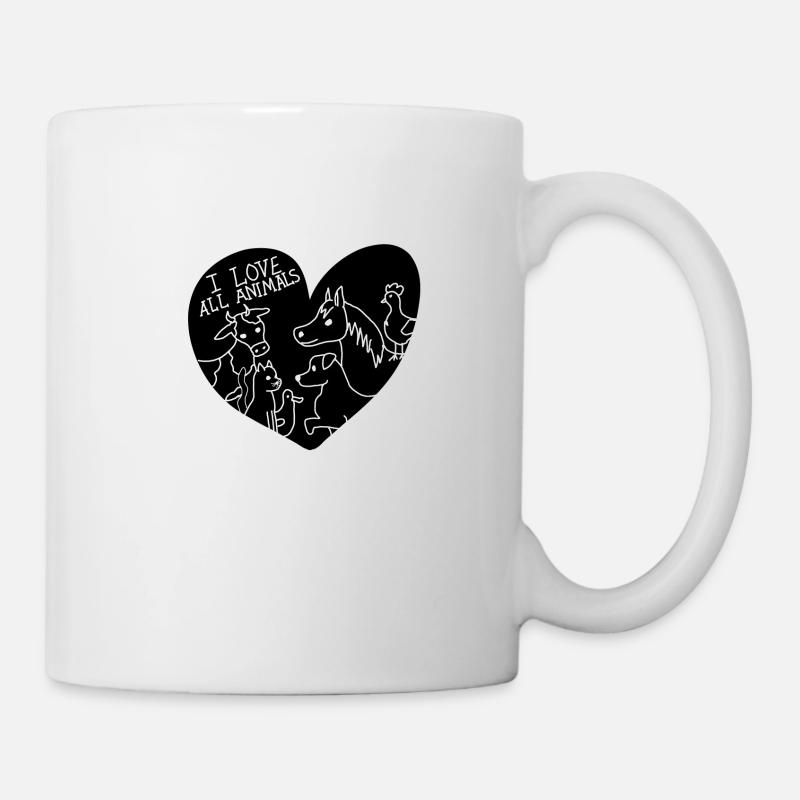 I Love all Animals - Tasse - Weiß