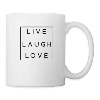 live laugh love Leben lachen Liebe Spruch Englisch - Tasse - Weiß - Rechts