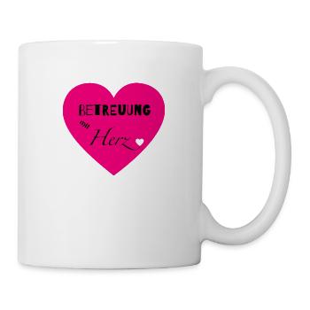 Betreuung mit Herz Geschenkidee - Tasse - Weiß - Rechts