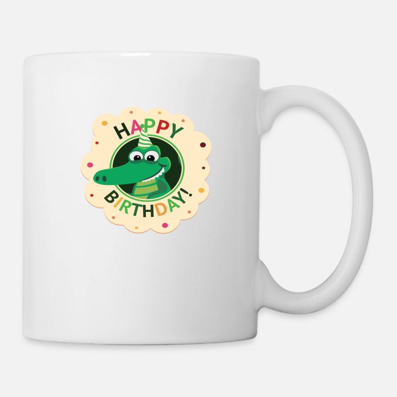 Joyeux anniversaire | Anniversaire | Crocodile - Mug blanc - blanc