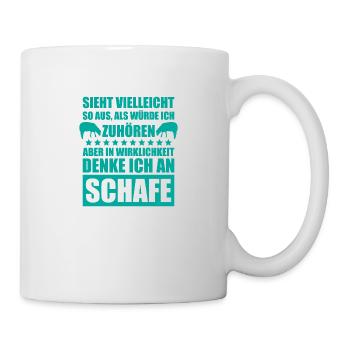 Zuhören Geschenk Schafe Landwirt Schäfer - Tasse - Weiß - Rechts