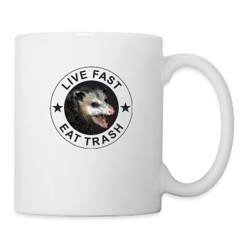 Live Fast Eat Trash Possum - Tasse - Weiß - Rechts
