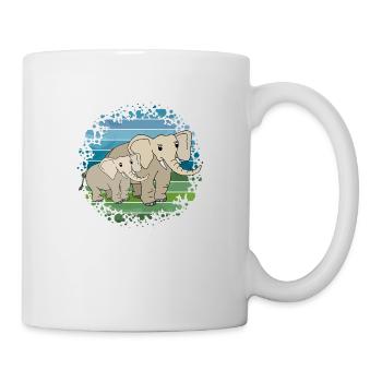 Éléphant - Mug blanc - blanc - Droite