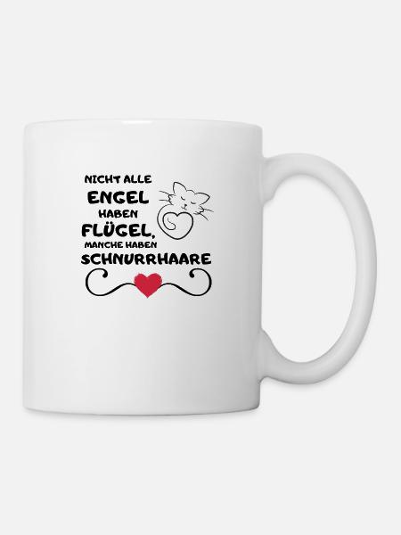 Schnuckibaby Lustige Sprüche Katze Engel Flügel - Tasse - Weiß