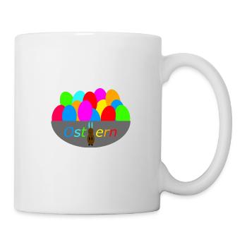 Osternest sorgt für einen bunten Look! (Ostereier) - Tasse - Weiß - Rechts