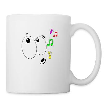riesige Glubschaugen - feel the music! - Tasse - Weiß - Rechts