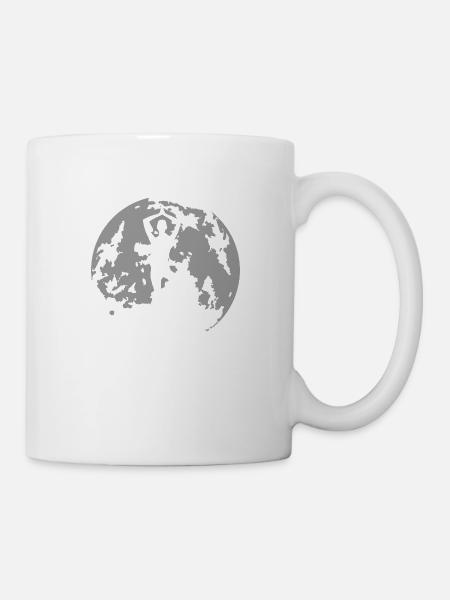 Yoga vor dem Mond 01 - Meditation - Tasse - Weiß