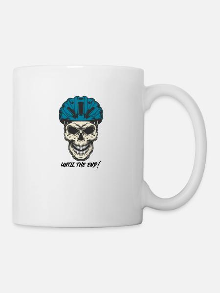 Schädel Fahrrad Helm - Tasse - Weiß