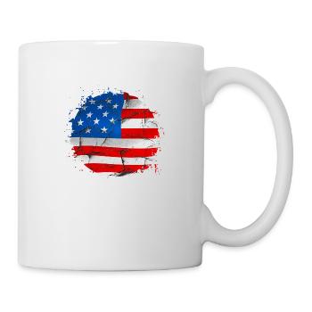 USA Amerika America Flagge Flag - Tasse - Weiß - Rechts