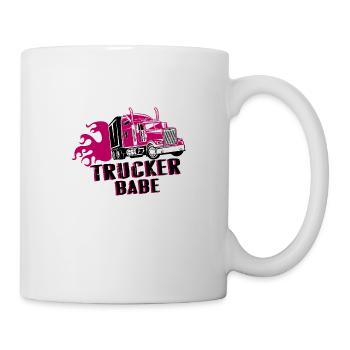 Trucker babe gift truck driver - Mug - white - Right