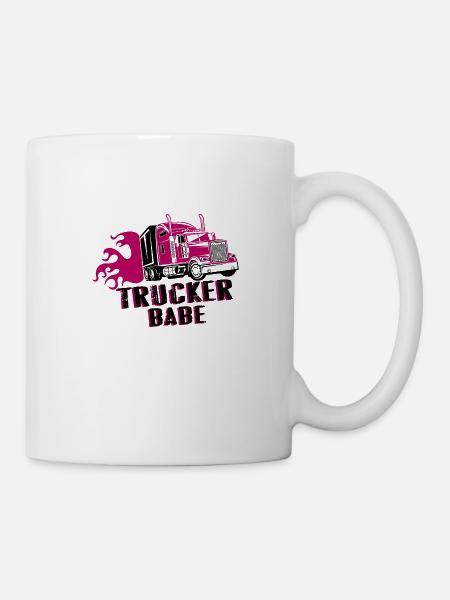 Trucker babe Geschenk LKW-fahrer - Tasse - Weiß