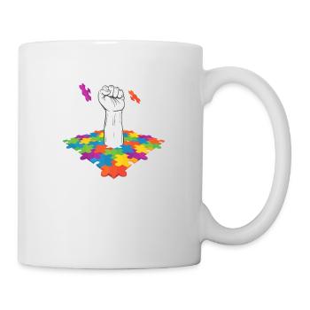 Autism Fight Is My Fight Puzzle Fist - Mug - white - Right