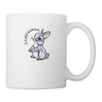 Baby Hase Illustration Aquarell - Tasse - Weiß - Rechts
