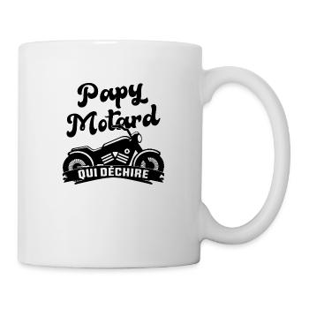 Papy motard qui déchire Grand père biker fan moto - Mug blanc - blanc - Droite