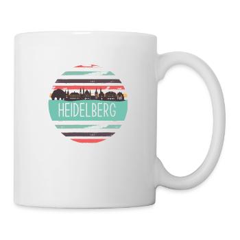 heidelberg, skyline, streifen, retro, vintage - Tasse - Weiß - Rechts
