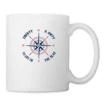Life on the seas gift boat sailor sailboat - Mug - white - Right